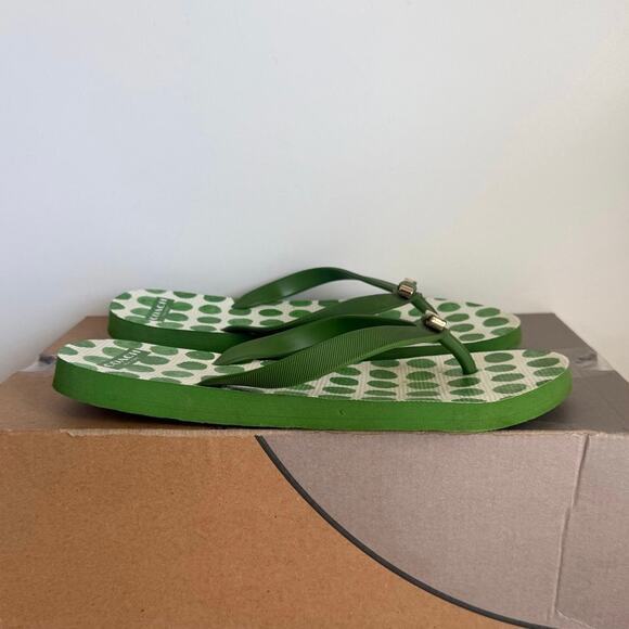Coach Green/White Polka Dot Women Flip Flops Slides- SZ 7/8 - Picture 2 of 10